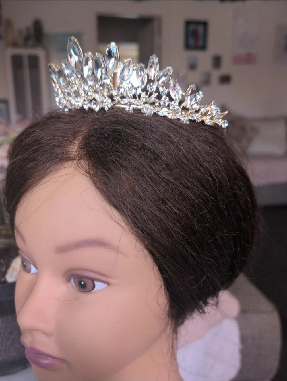 Christina Collection Silver and gold Clear Crystal Tiara
